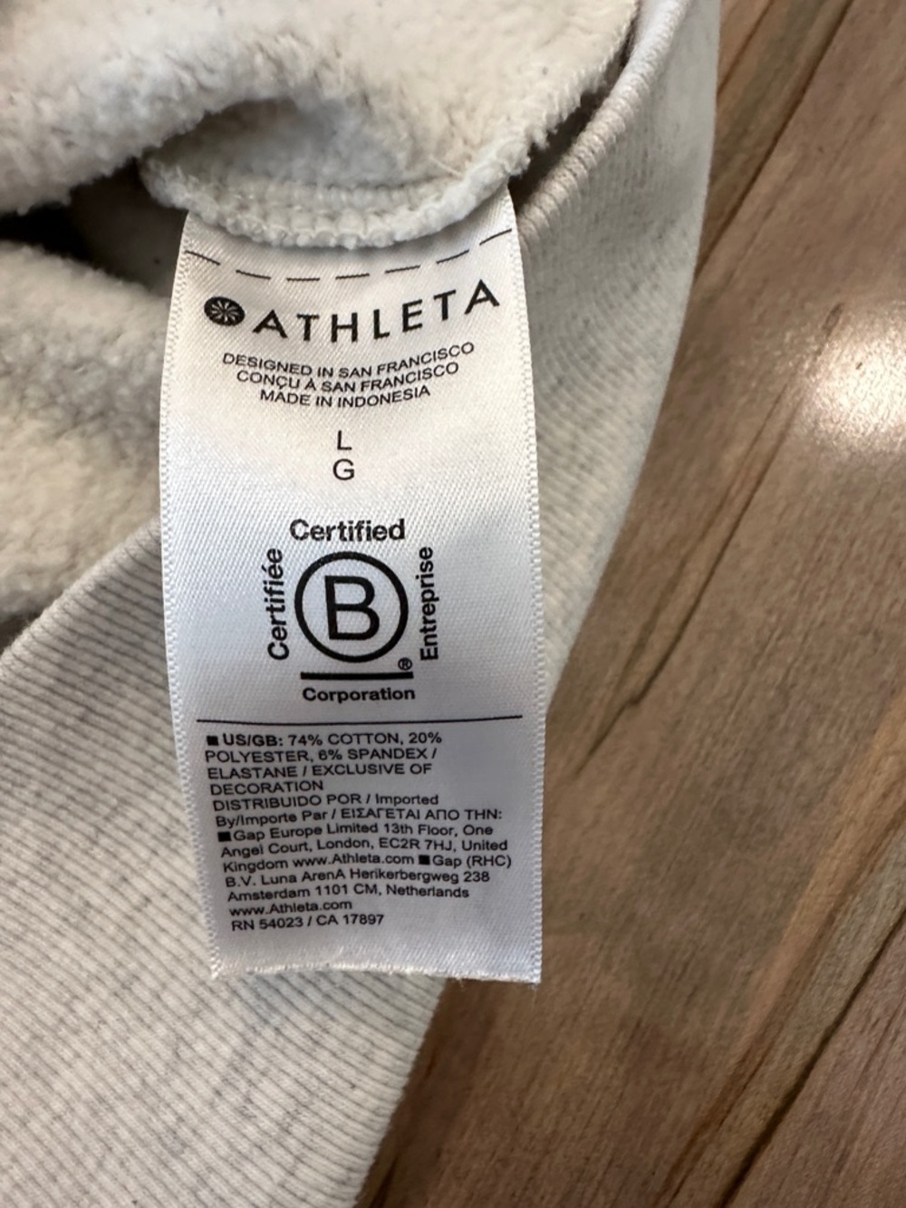 Athleta Light Gray Crewneck Sweatshirt with "Power of She" Embroidery - Picture 6 of 7